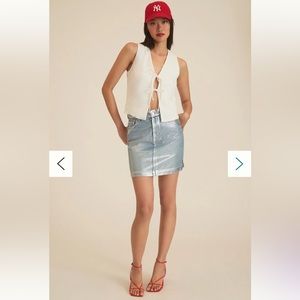 NWT Anthropologie Pilcro Silver Skirt. Size 14